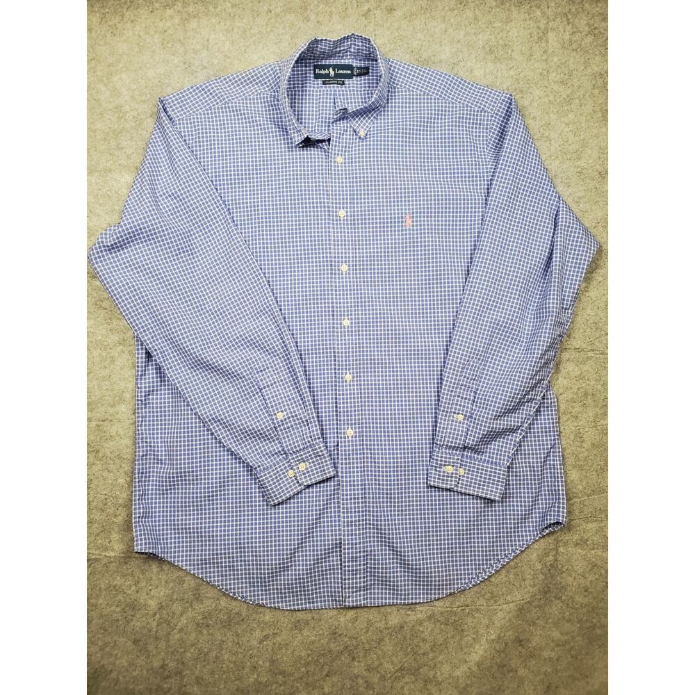 Polo Ralph Lauren Men's XL Classic Fit Blue White Check Shirt